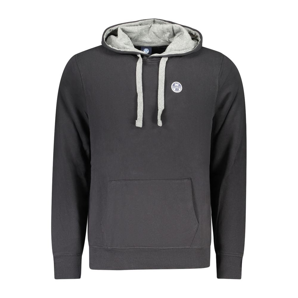 Black Cotton Men Sweatshirt