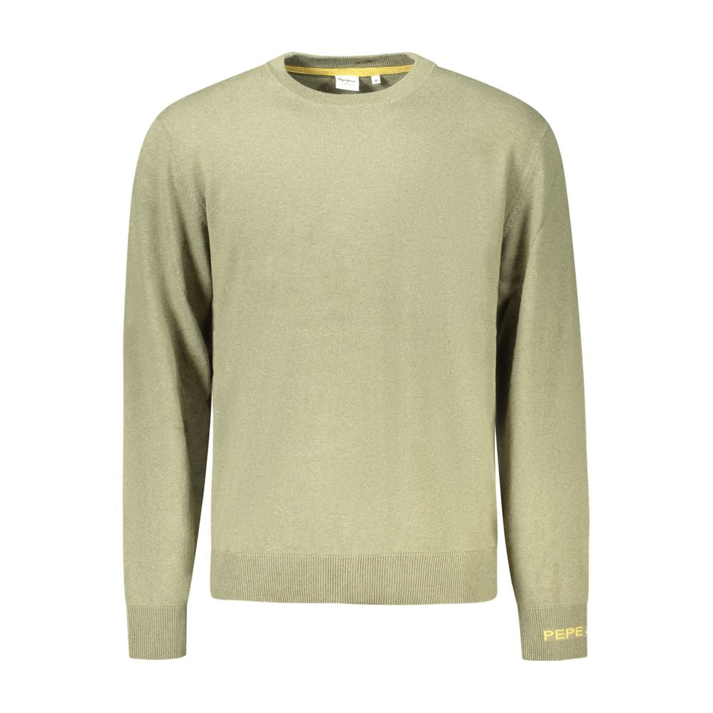 Green Cotton Men Sweater