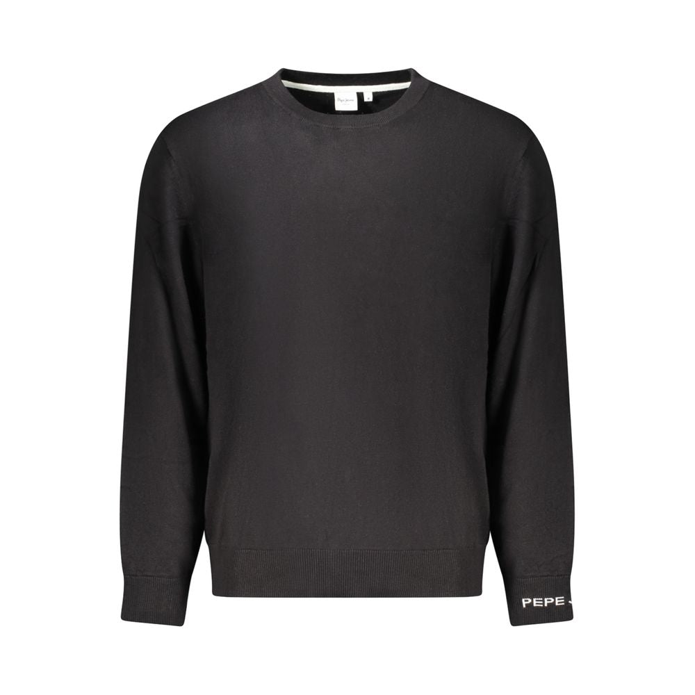 Black Cotton Men's Sweater