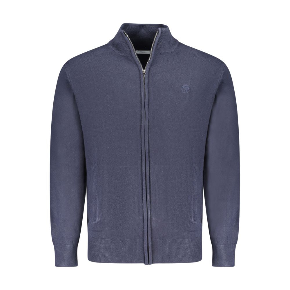 Blue Acrylic Men Cardigan