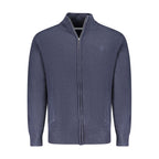 Blue Acrylic Men Cardigan