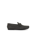 Gray Nubuc Leather Moccassin