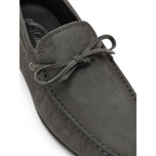 Gray Nubuc Leather Moccassin