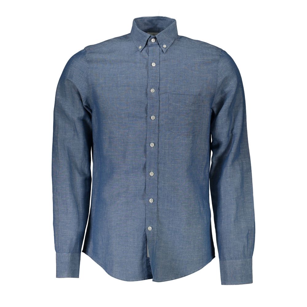 Blue Linen Men's Shirt