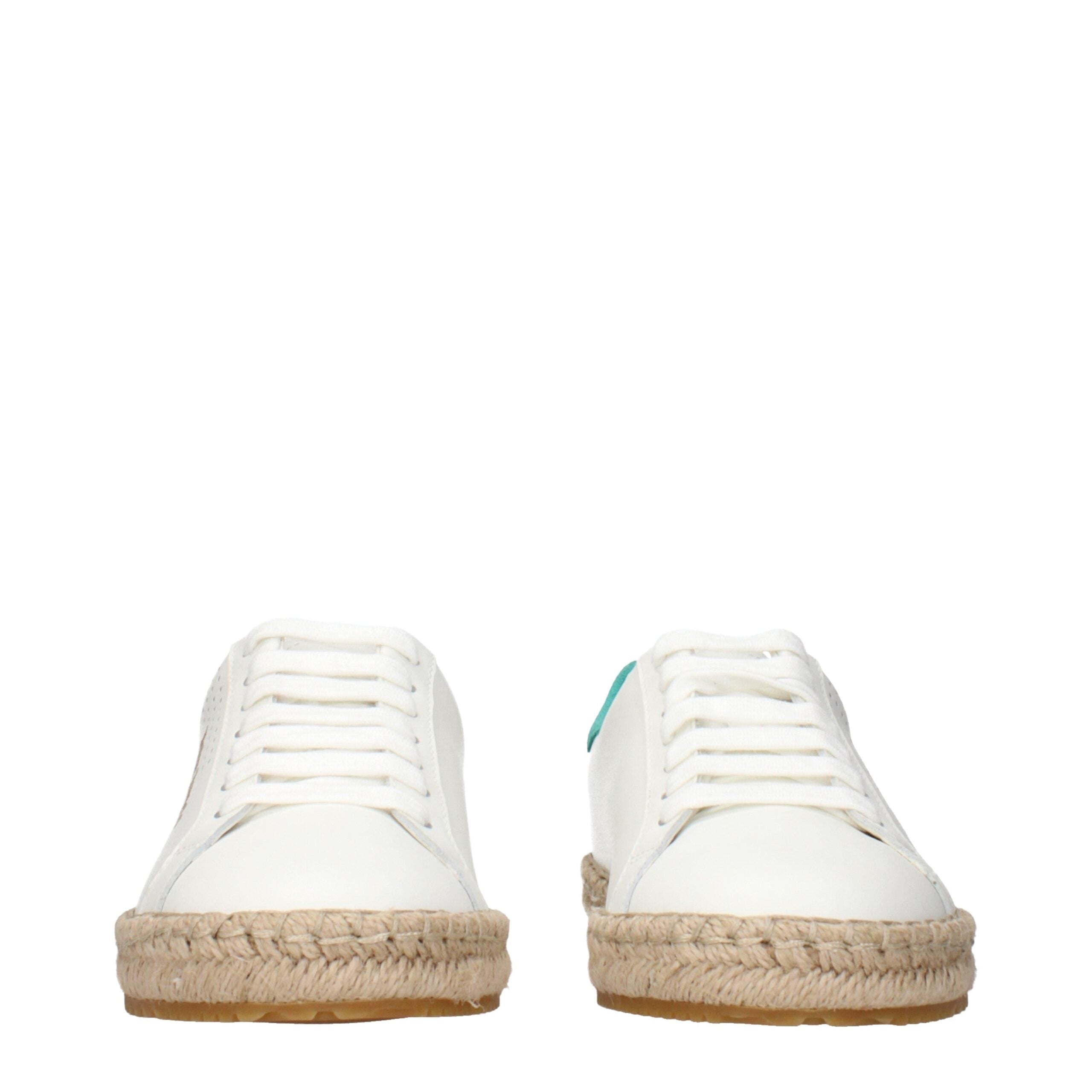 White Leather Low Top Sneakers
