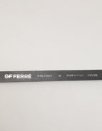 Black Leather Slim Gold Tone Buckle Waist Men Belt