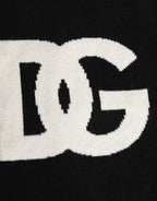 Black D&G Logo Cashmere Knitted Men One Size Scarf