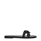 Black Leather Slippers