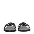 Black Leather Slippers