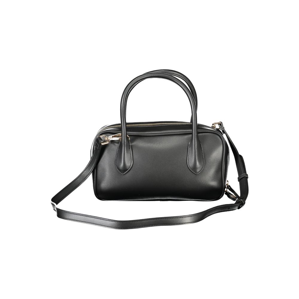 Black Polyurethane Women Handbag