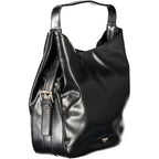 Black Polyurethane Women Hobo Bag