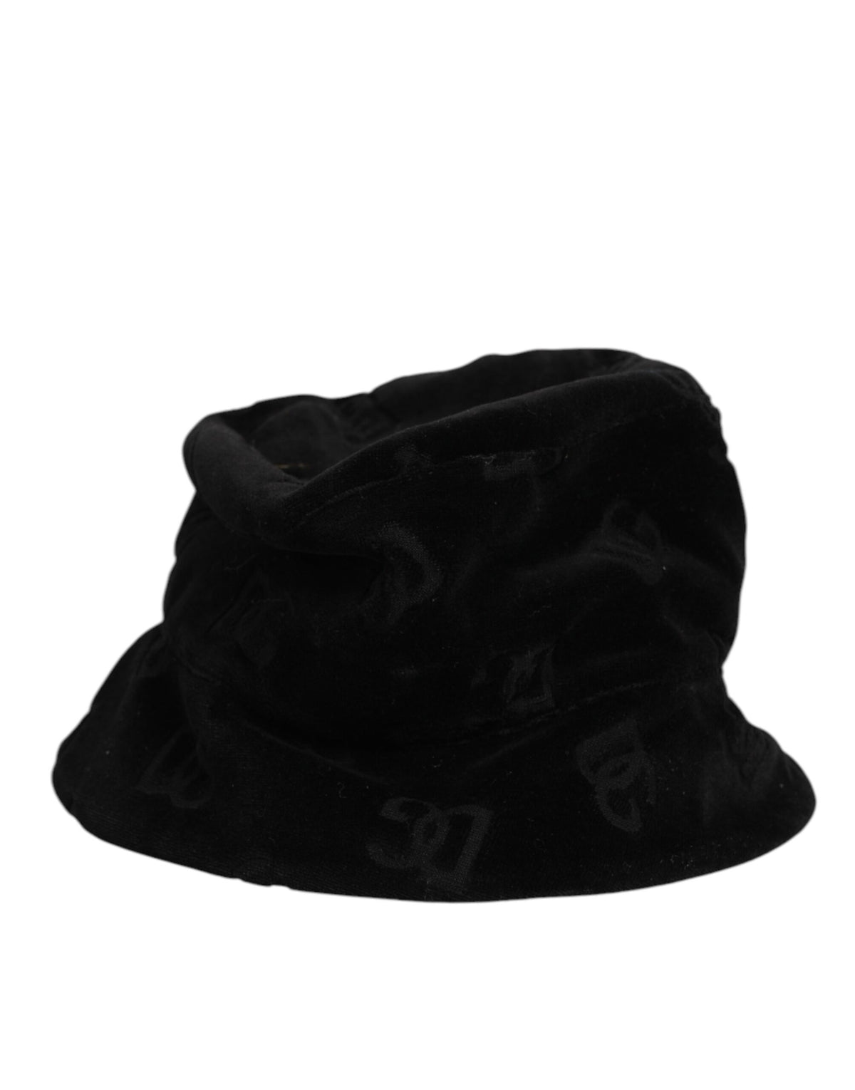 Black Cotton Suede Bucket Logo Capello Hat