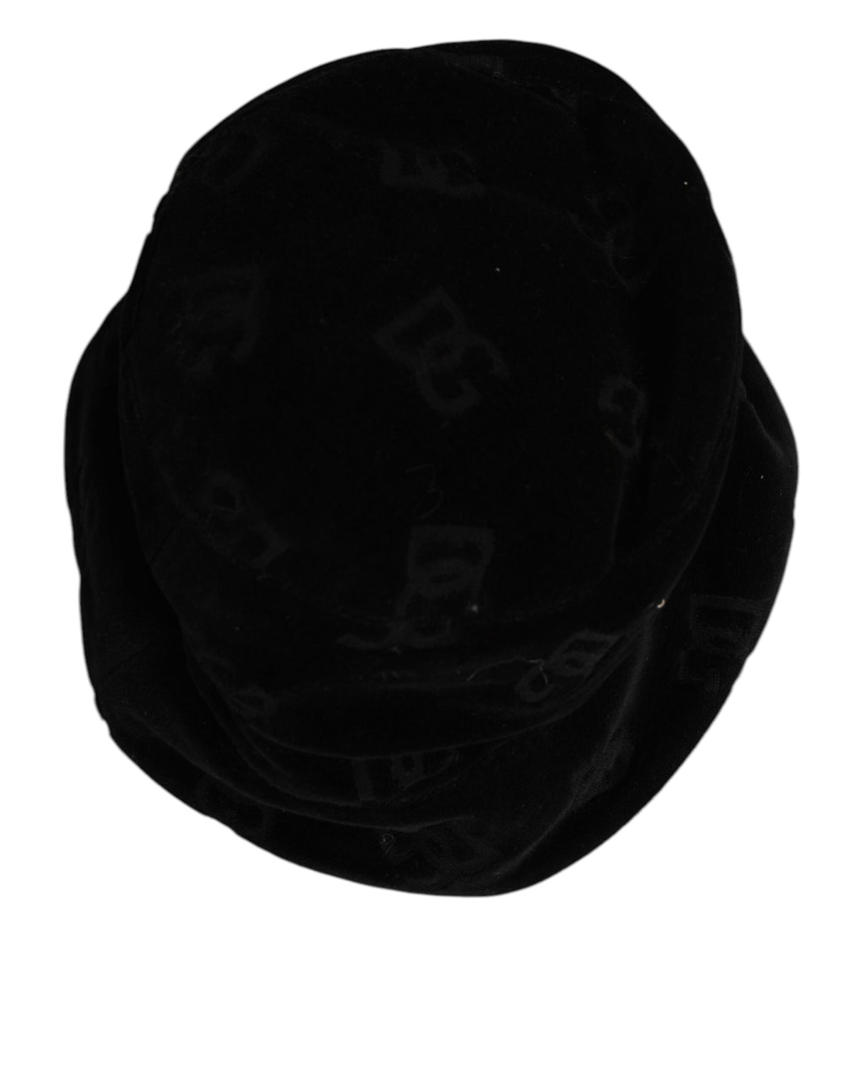 Black Cotton Suede Bucket Logo Capello Hat