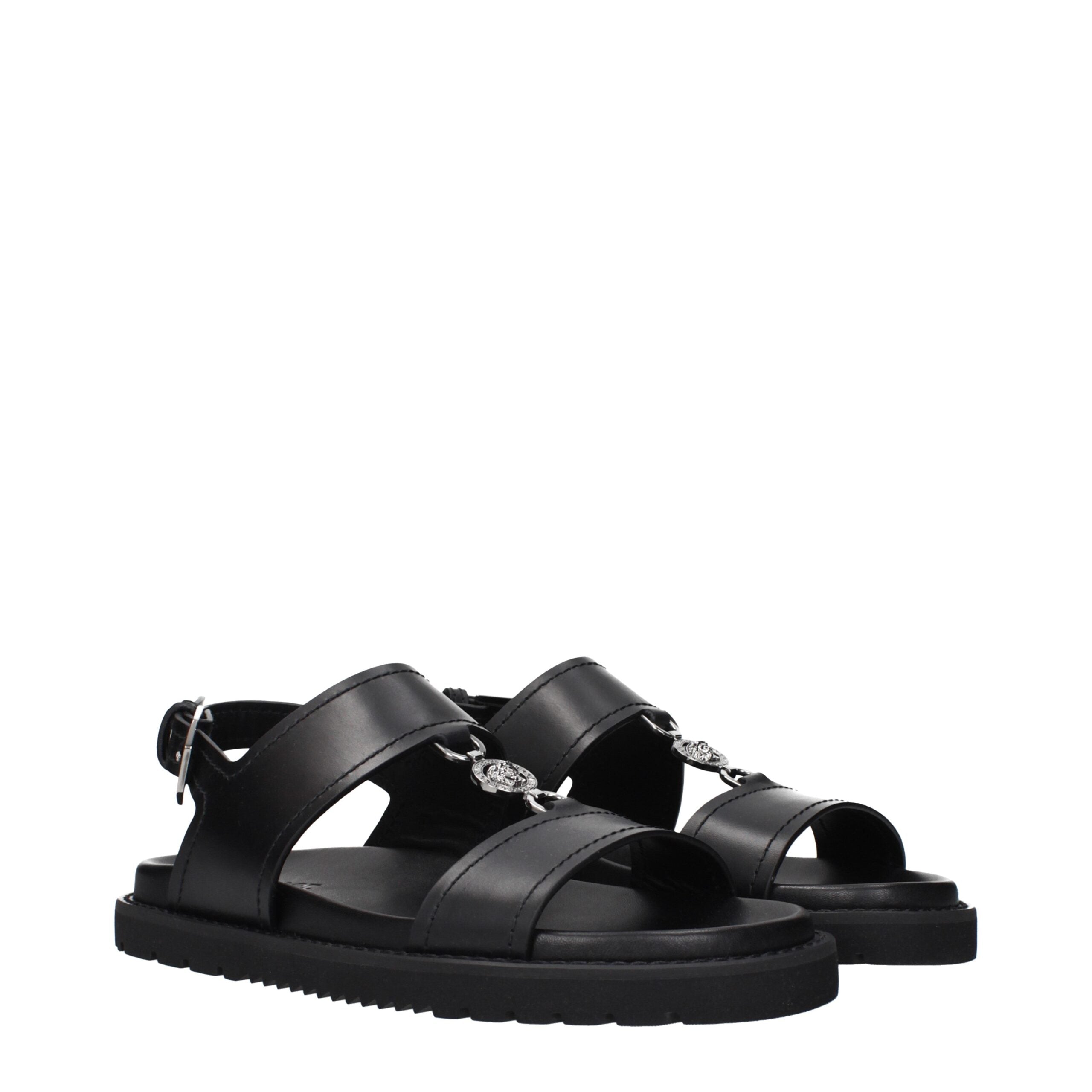 Black Leather Sandals