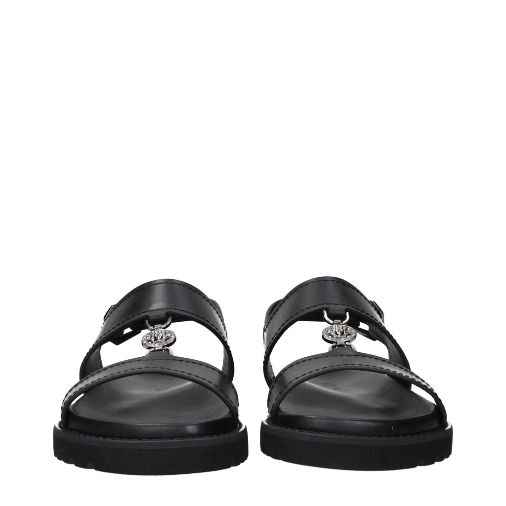 Black Leather Sandals
