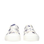 White Fabric Low Top Sneakers