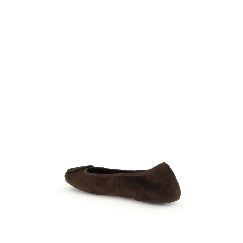 Brown Calf Leather Bos Taurus Ballet Flats