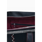 Black Polyurethane Women Shoulder Bag