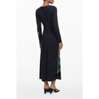 Nero Viscosa Womens Long Dress