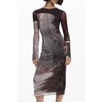 Marrone Polyester Women Dress
