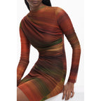 Arancione Polyester Women Dress