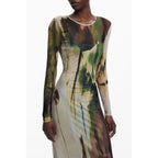 Green Polyester Casual Dress