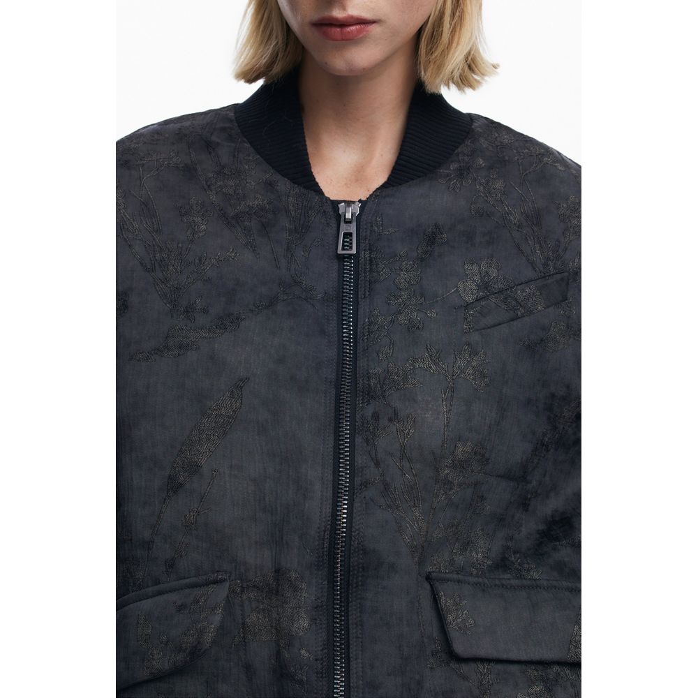 Black Polyester Women's Jacket