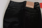 Black Washed High Waist Flared Denim Casual Pants Jeans