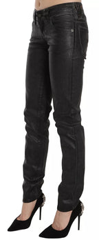 Black Washed Low Waist Regular Leg Denim Pants