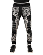 Black Cotton Bandana Jogger Sweatpants Pants