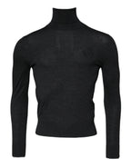 Black Wool Turtle Neck Men Pullover Sweater