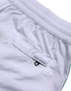 White Logo Polyester Men Beachwear Swimwear