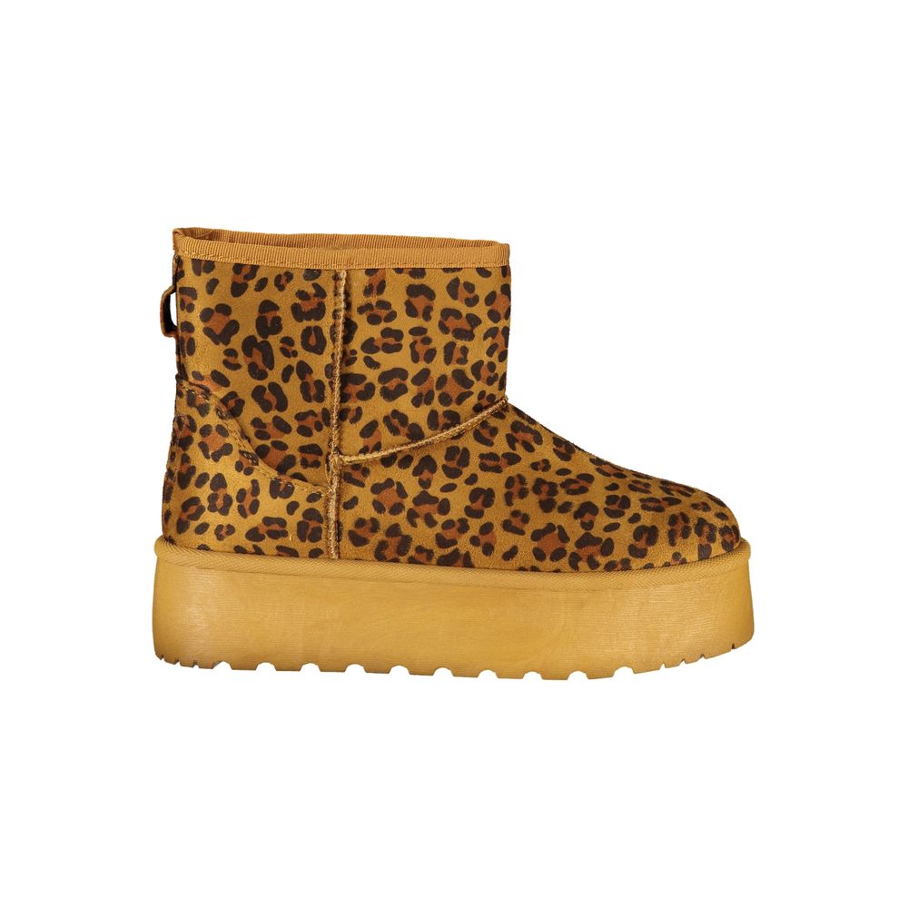 Marrone Polyester Women Ankle Boot