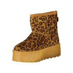 Marrone Polyester Women Ankle Boot