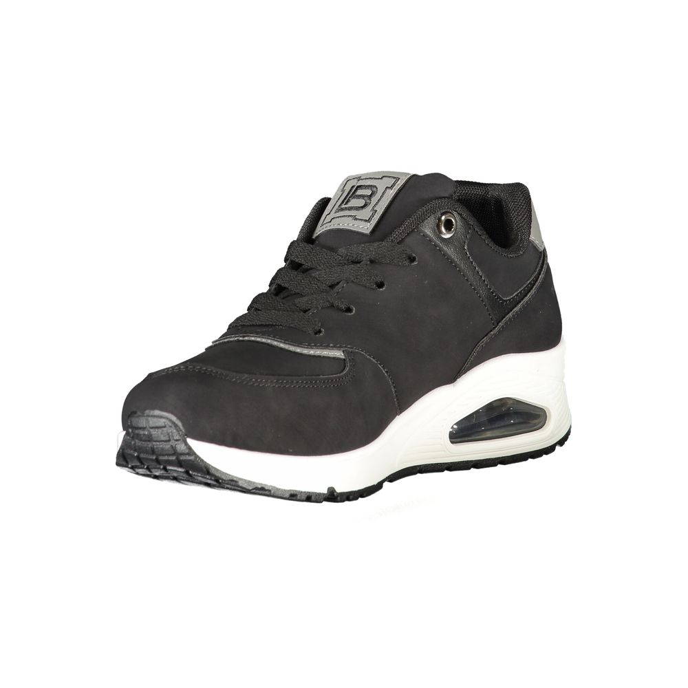 Black Polyurethane Women Sneaker