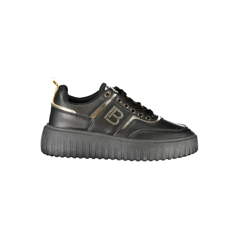 Black Polyester Women Sneaker