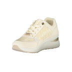 White Polyurethane Women Sneaker
