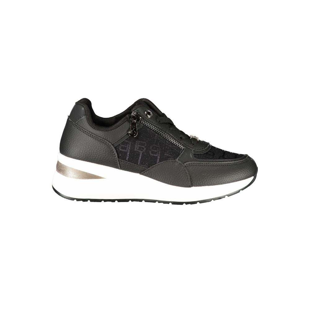 Black Polyurethane Women Sneaker