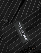Black Stripes 2 Buttons Suit Jacket Blazer
