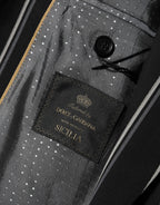 Black Stripes SICILIA 1 Button Suit Blazer