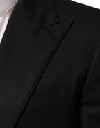 Black Wool 2 Buttons Suit Men Jacket Blazer