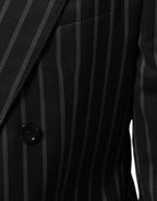 Black Stripes SICILIA 1 Button Suit Blazer