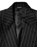 Black Stripes SICILIA 1 Button Suit Blazer