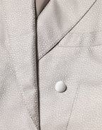 Beige MARTINI Double-Breasted Suit Blazer