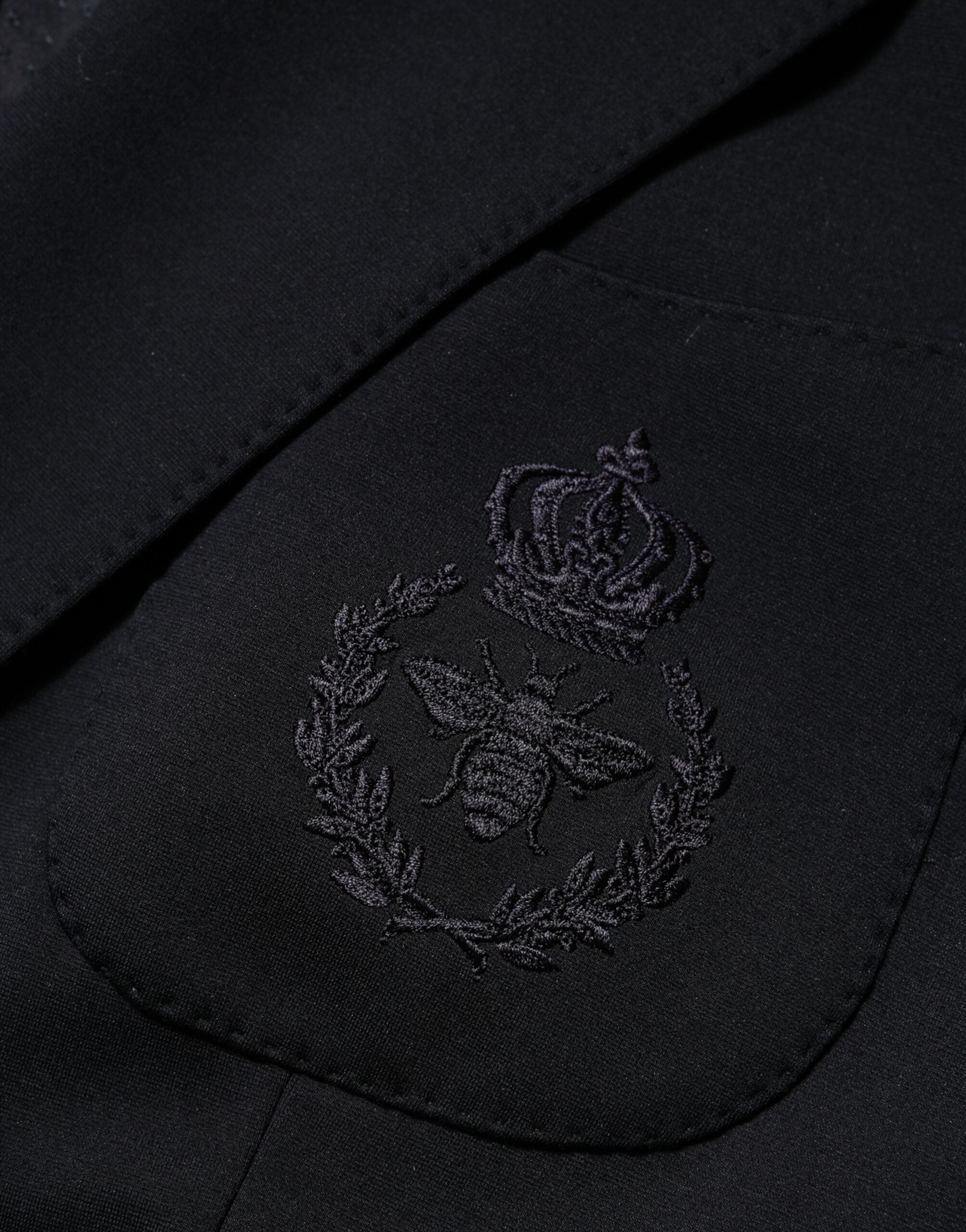 Black Viscose 2 Buttons Suit Jacket Blazer