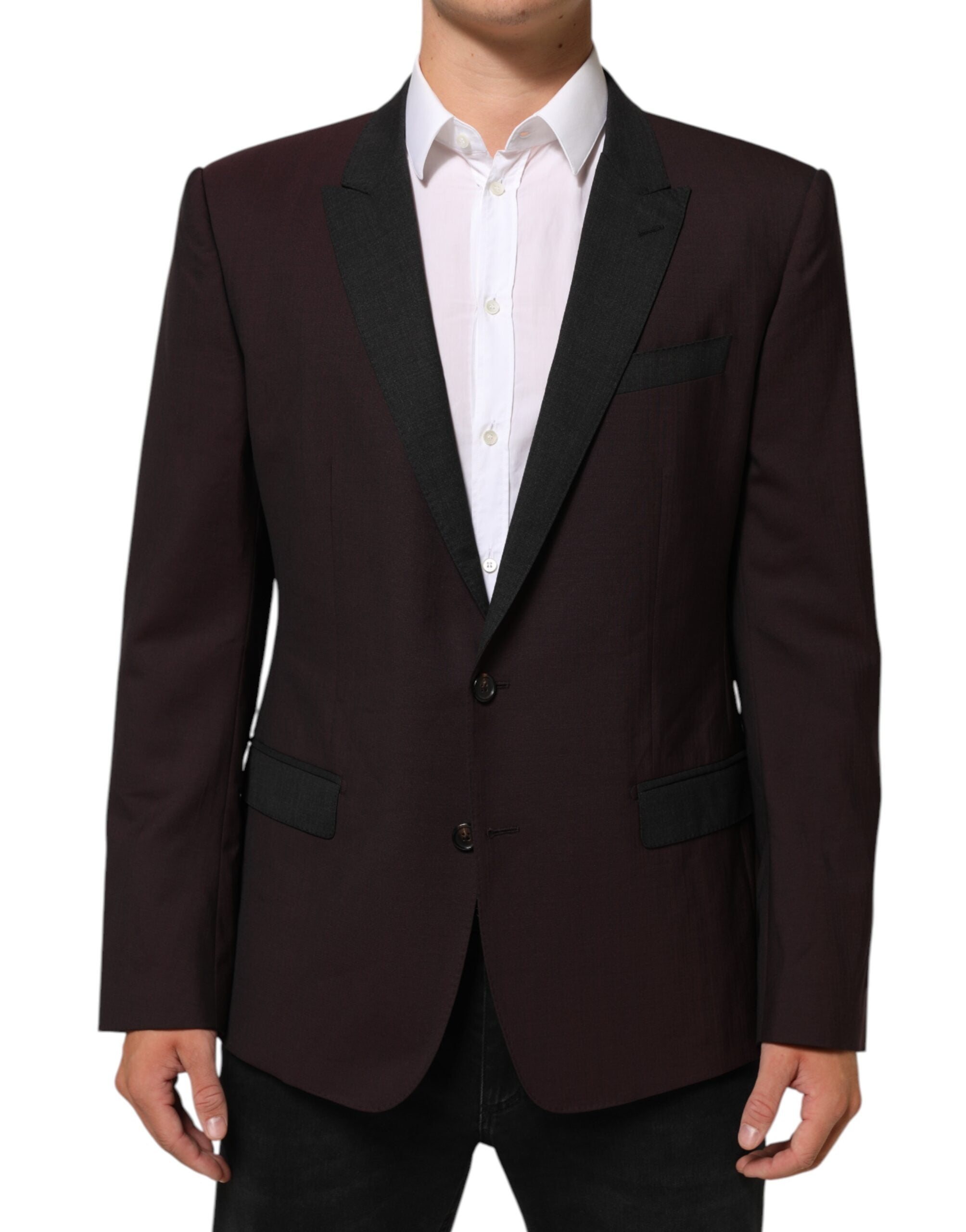 Maroon Wool 2 Buttons Suit Jacket Blazer