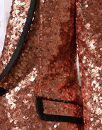 Pink Sequin SICILIA 1 Button Men Suit Blazer