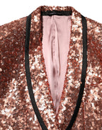 Pink Sequin SICILIA 1 Button Men Suit Blazer