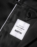 Black MARTINI Double-Breasted Suit Blazer