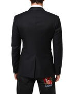 Black Wool NAPOLI 2 Button Men Suit Blazer